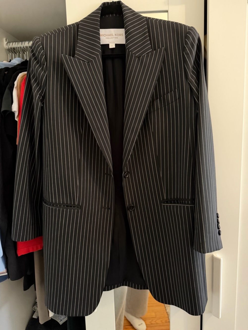 Michael Kors Collection Black Pinstripe Blazer